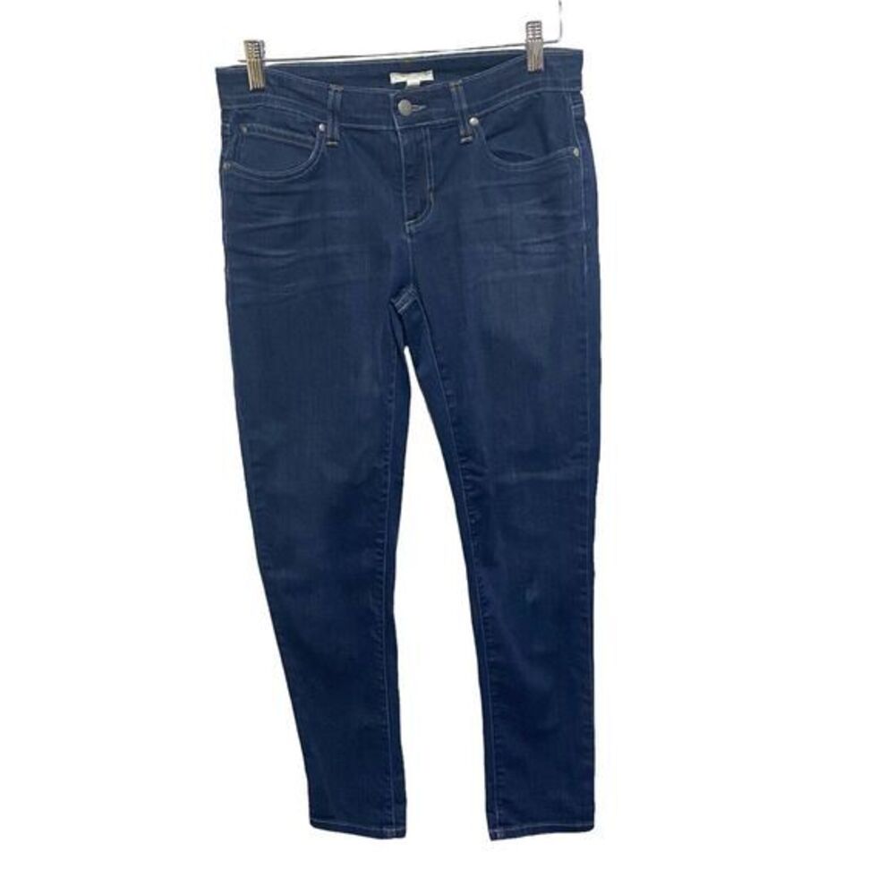 Eileen Fisher Jeans Womens 6‎ Petite Dark Wash Slim Fit Tapered Stretch Denim